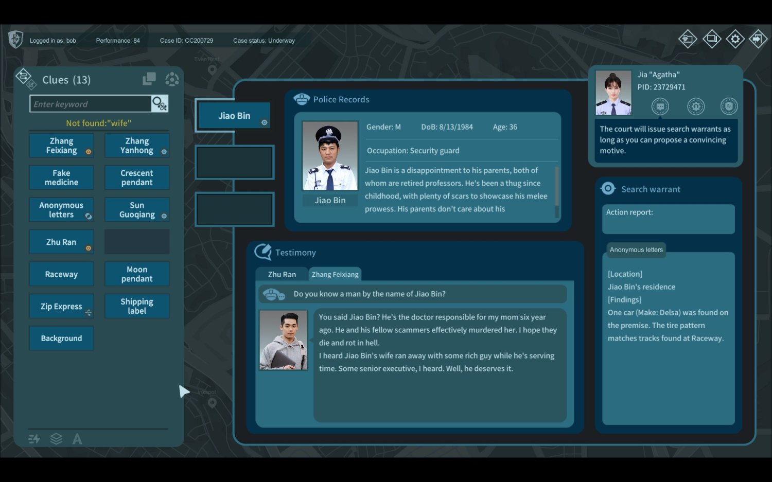 CaseCracker 2022 detective game game about