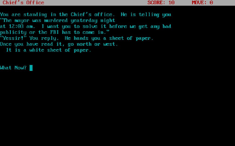 Detective: A Text Adventure Game 1993 detective game game about