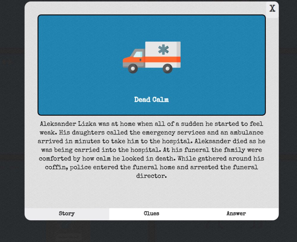 Detective Stories 2019 detective game inspired game
